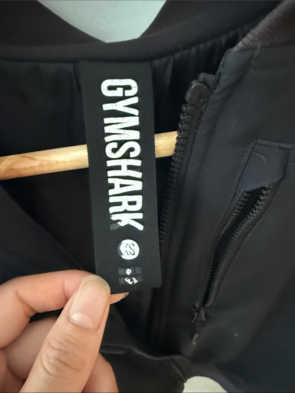 Gymshark Women's Black Bomber Jacket with Zip Chest Pocket - Picture 2 of 3